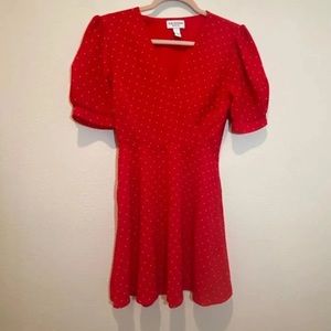 Red polka dot dress